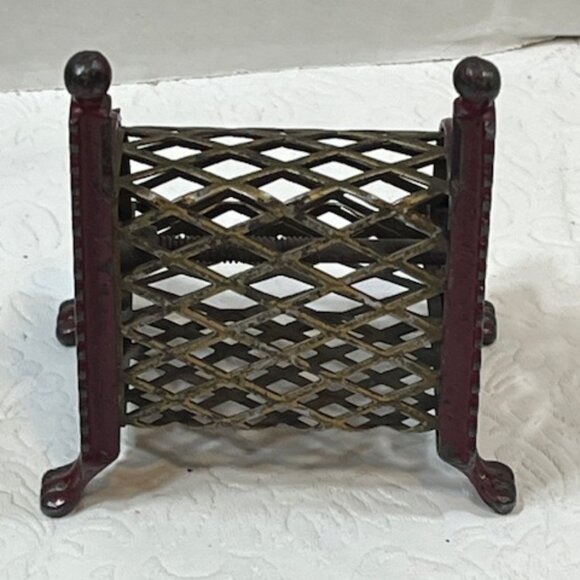 VTG Arcade Cast Iron Footed Cash Register Mesh Coin Bank 3.25"x2.5"x3.75" - Picture 6 of 14